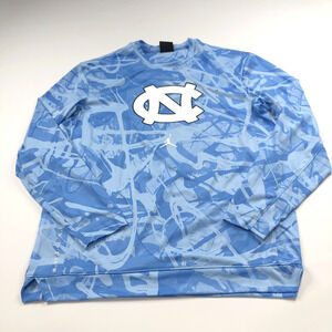 Jordan North Carolina Small Exercise Long Sleeve Shirt All Over Print Blue